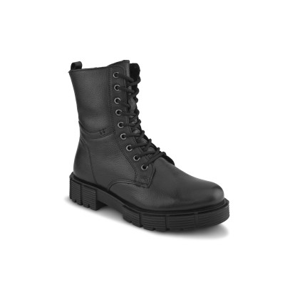 TSF Women Black Leather Winter Boots (ROXY-03-BLK )